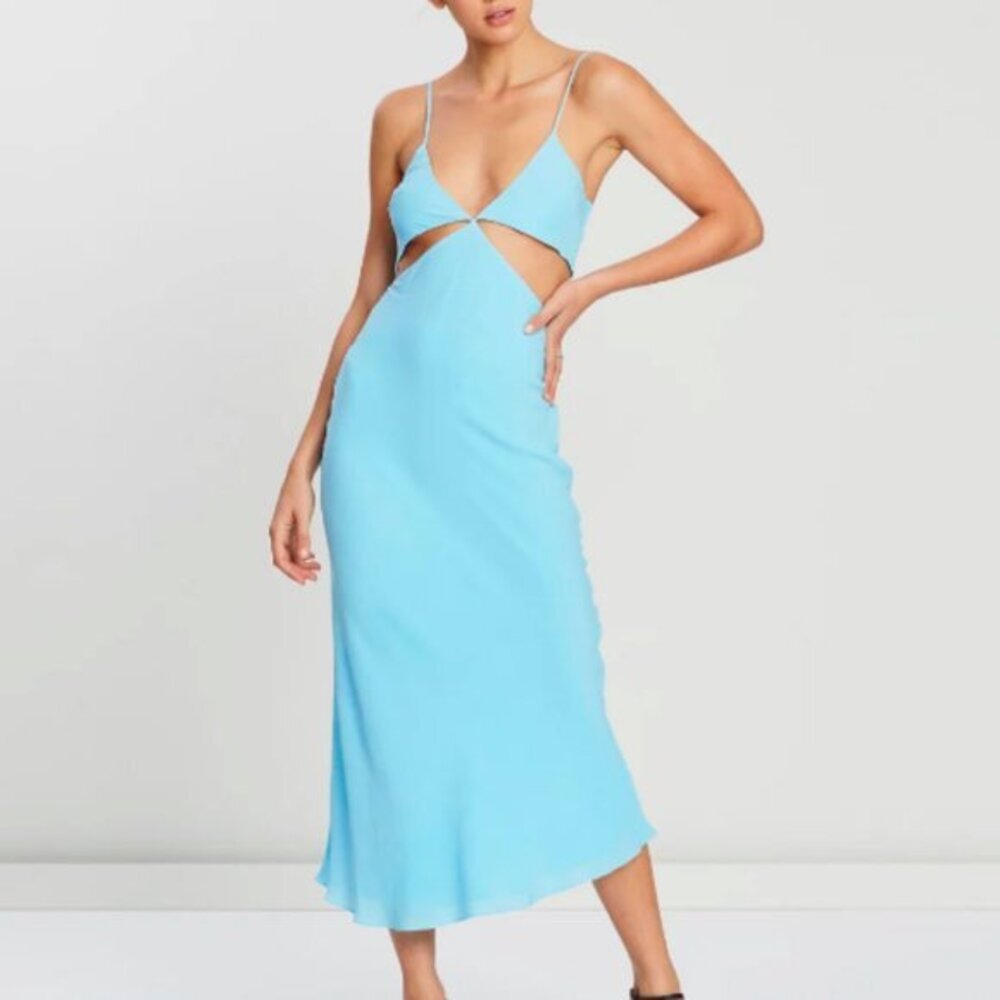 Bec and Bridge house of CB marine dreams bright blue cutout dress xs 2 AU 8